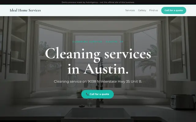 Screenshot of the Ideal Home Services demo website